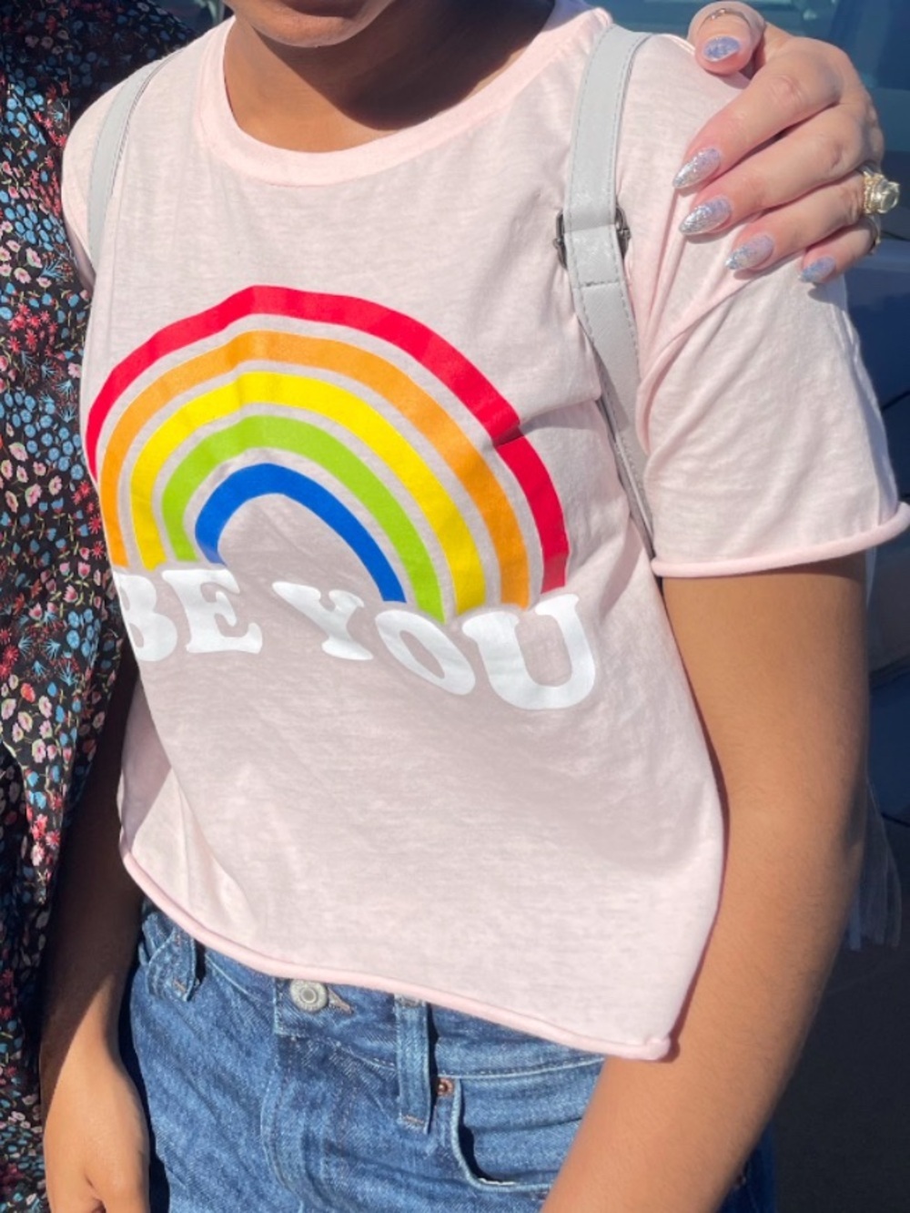 “Be You” Rainbow Graphic Cropped Tee